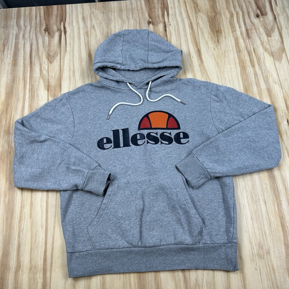 Ellesse Women's Large Gray Hoodie Sweatshirt Pullover Retro Sport Casual Streetw